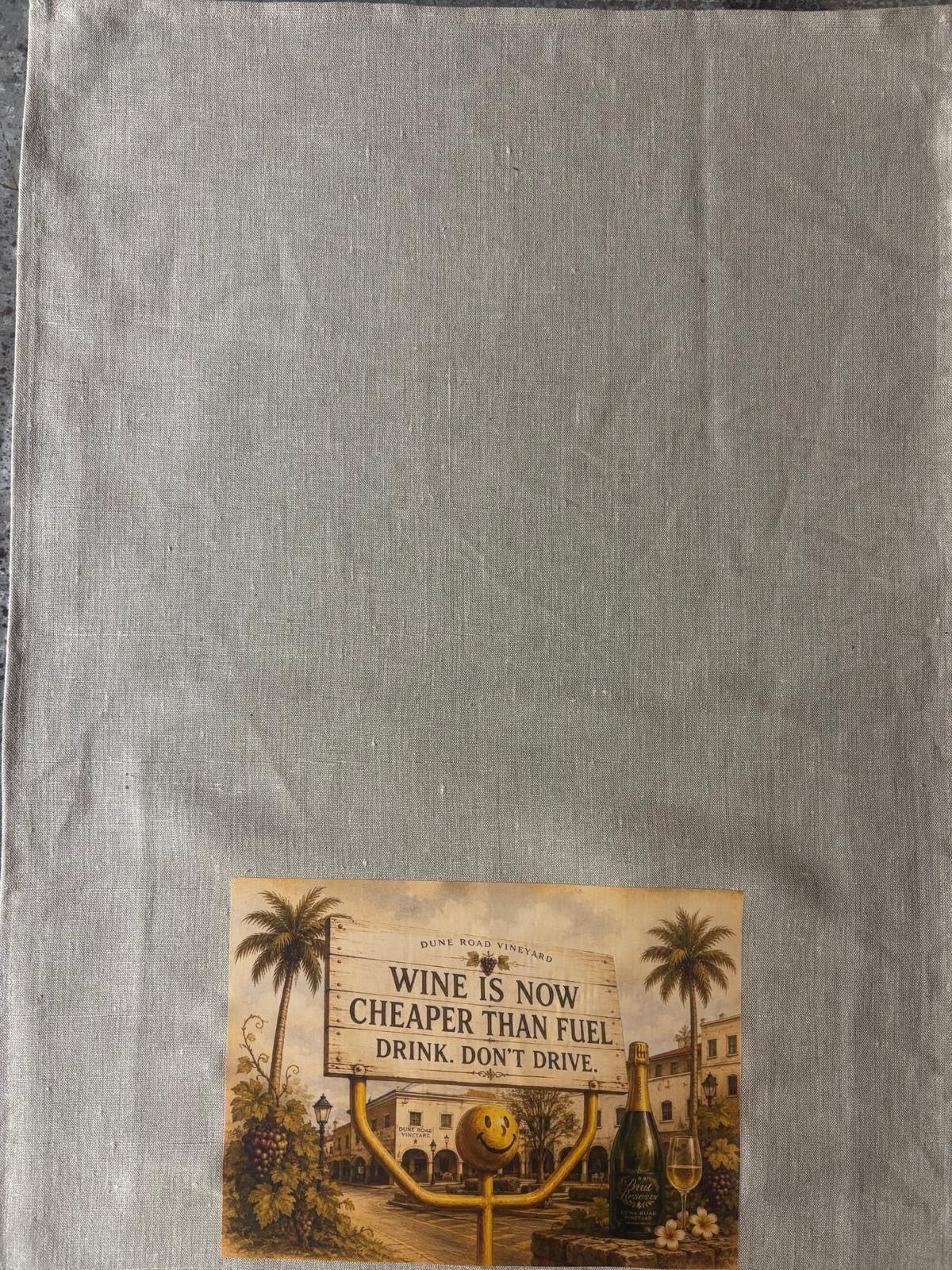 Drink Don't Drive Linen Tea Towel